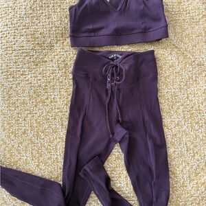 Year of Ours Purple Football Ribbed Activewear Set